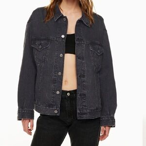Artizia DENIM FORUM Ali Oversized Denim Jacket XS Black Eyeliner Normcore EUC